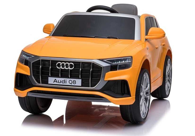 Vaikiškas vienvietis elektromobilis Audi Q8, lakuotas geltonas