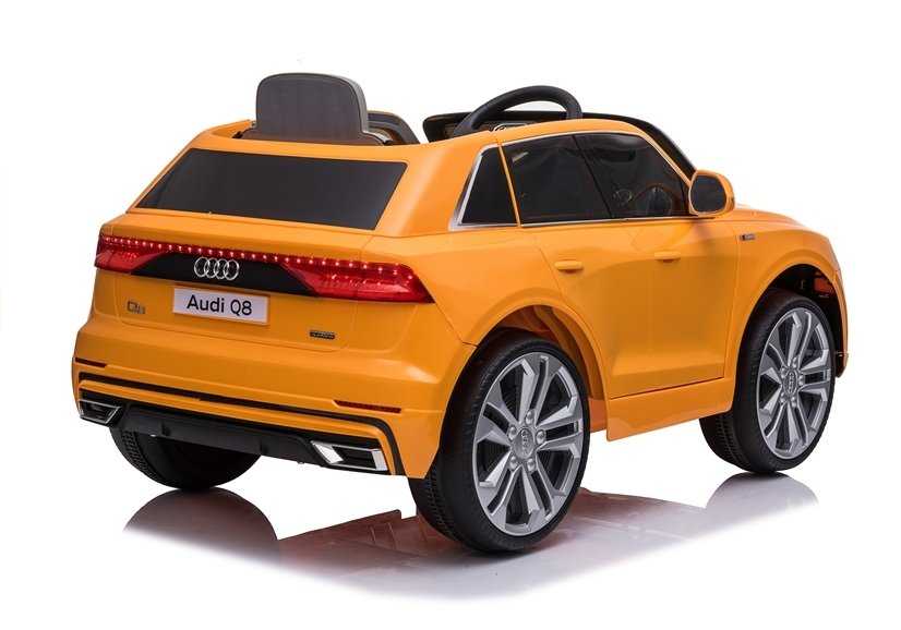 Vaikiškas vienvietis elektromobilis Audi Q8, lakuotas geltonas