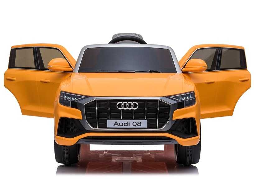 Vaikiškas vienvietis elektromobilis Audi Q8, lakuotas geltonas