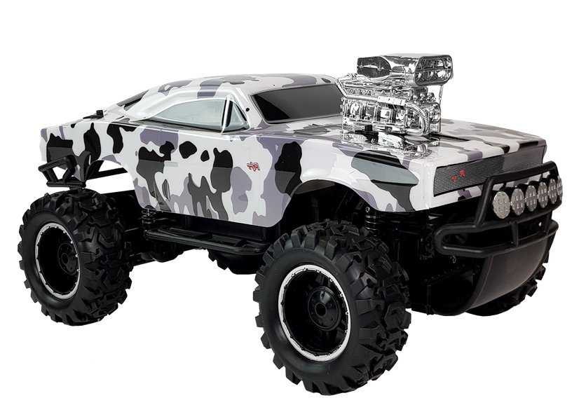 Nuotoliniu būdu valdomas automobilis Sand Monster-Camo, juodai baltas