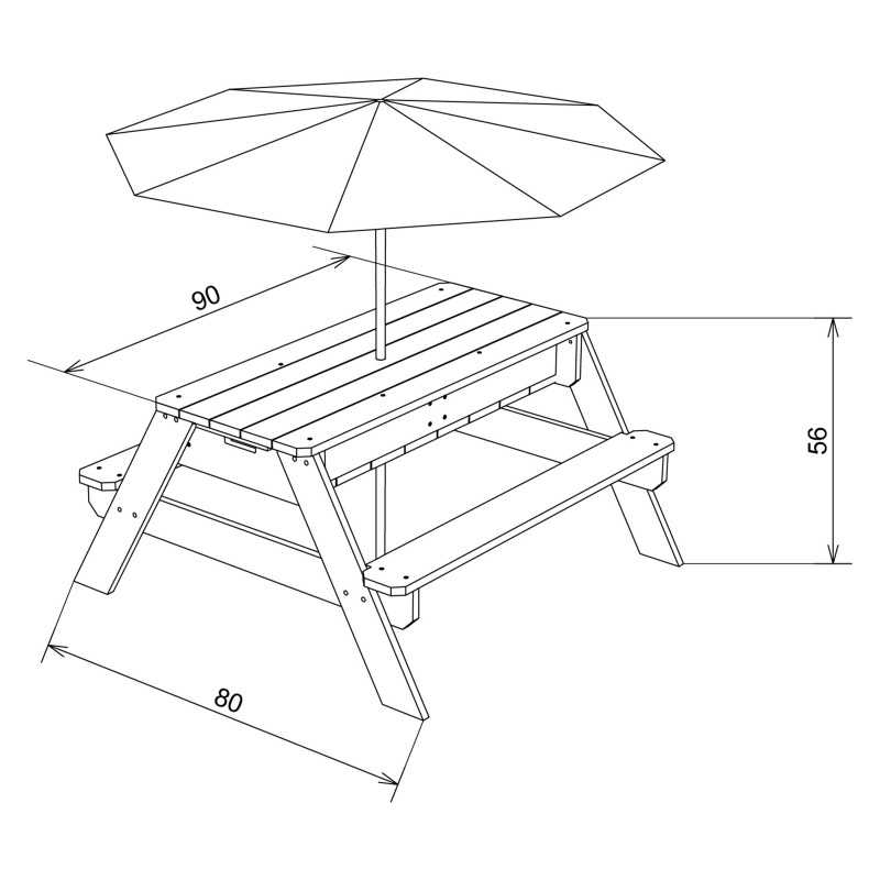 AXI vaikiškas pikniko stalas