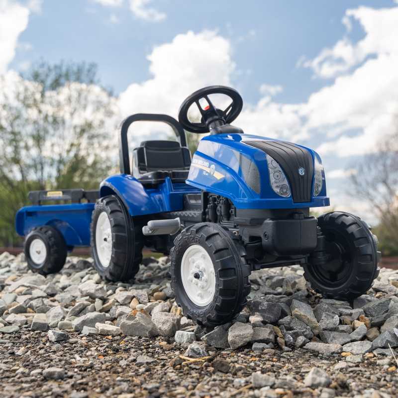 Falk pedalinis traktorius su priekaba New Holland 