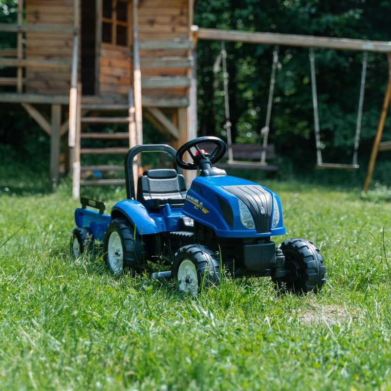 Falk pedalinis traktorius su priekaba New Holland 