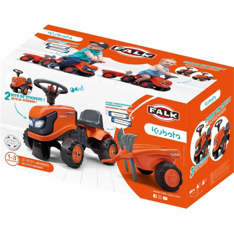 Paspiriamas traktorius Falk Baby Kubota, oranžinis