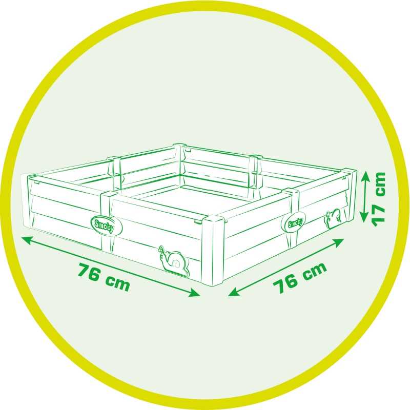 Smoby kvadratinė smėlio dėžė ir gėlynas				