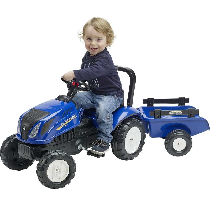 Falk pedalinis traktorius su priekaba New Holland 