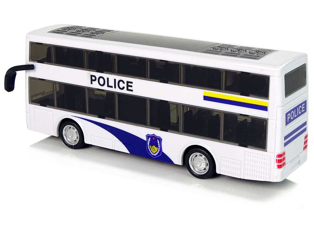 Dviaukštis policijos autobusas, baltas