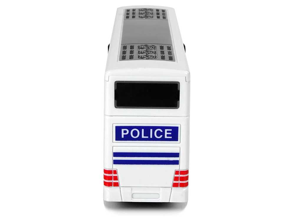 Dviaukštis policijos autobusas, baltas