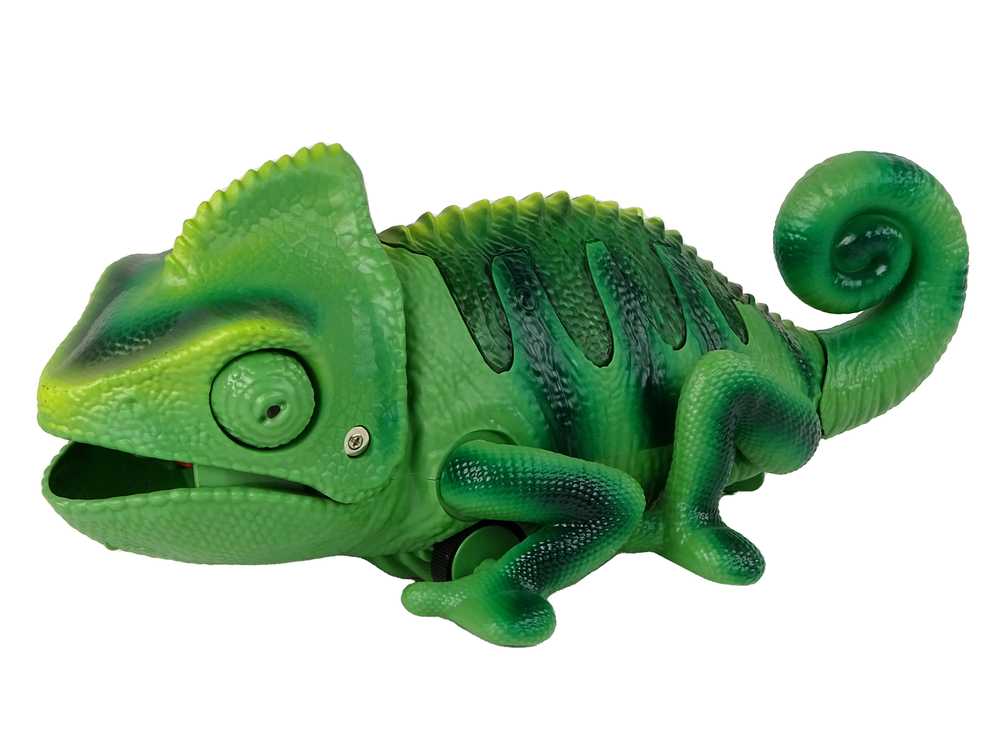 Nuotoliniu būdu valdomas žalias chameleonas, 28 cm