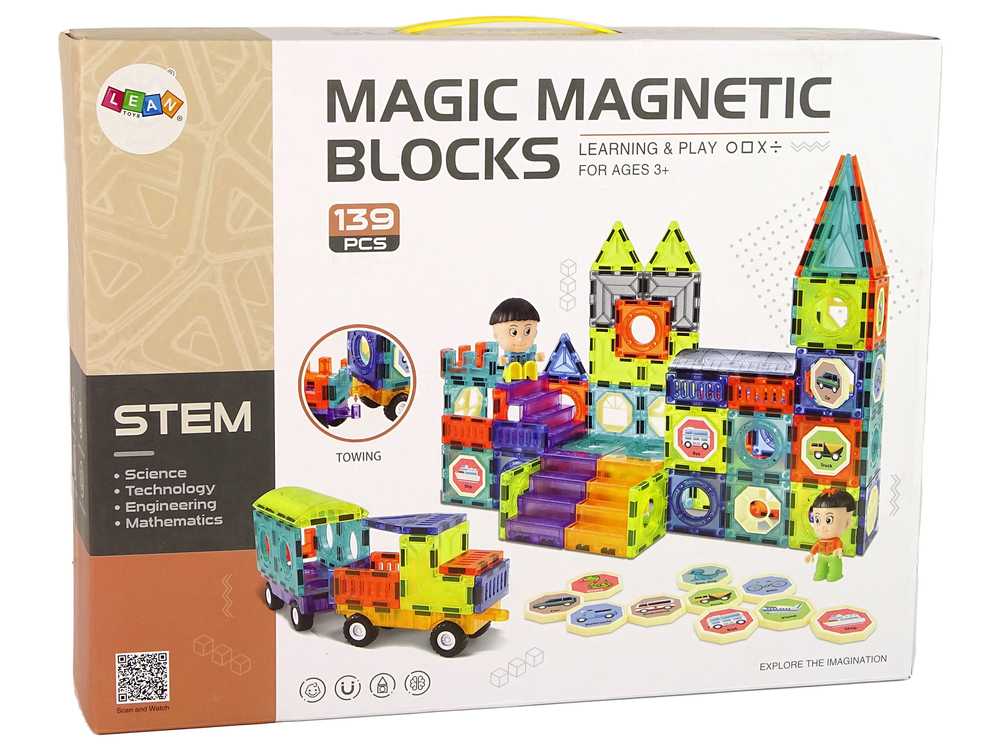 MAGIC MAGNETIC BLOCKS magnetinės kaladėlės, 139 el.