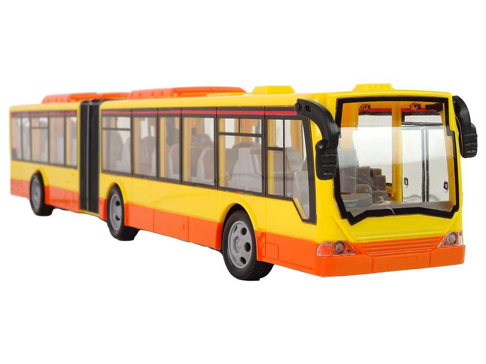 Nuotoliniu būdu valdomas autobusas, oranžinis