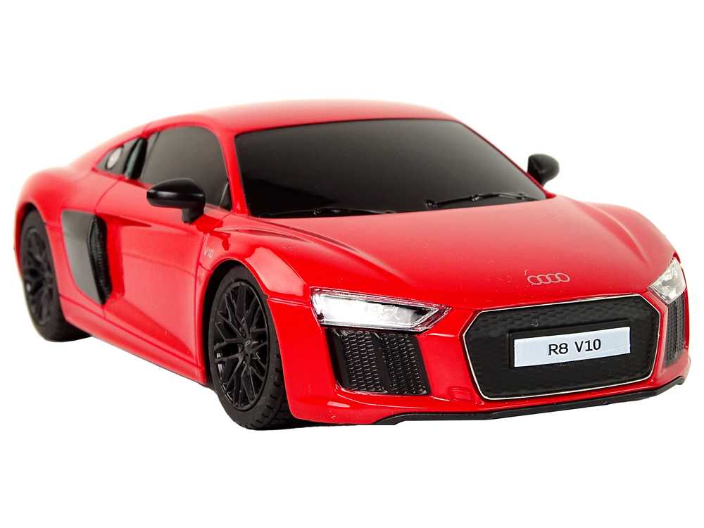 Nuotoliniu būdu valdomas automobilis Audi R8, 1:24, raudonas