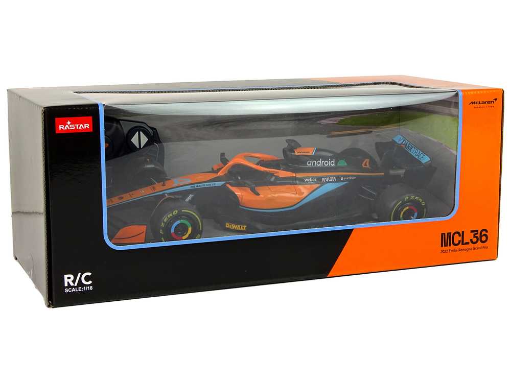 Nuotoliniu būdu valdomas automobilis Mercedes-AMG F1, 1:18, oranžinis