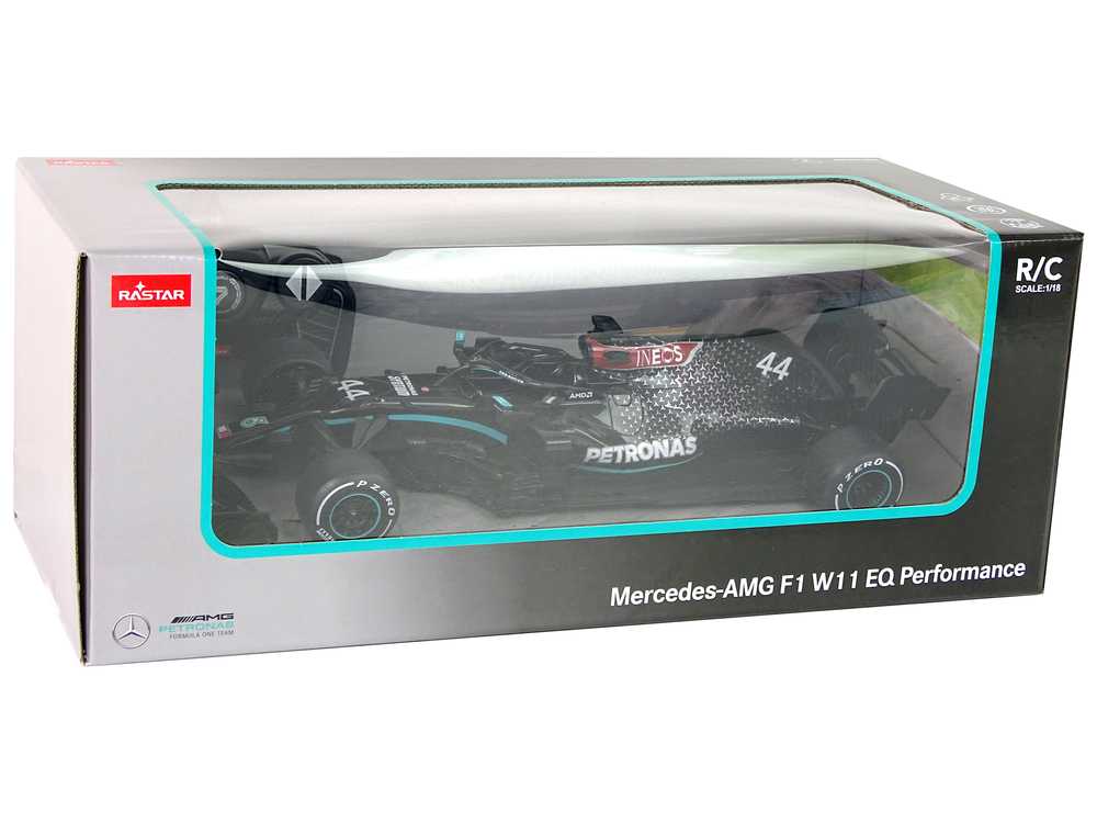 Nuotoliniu būdu valdomas automobilis Mercedes-AMG F1, 1:18, mėlynas