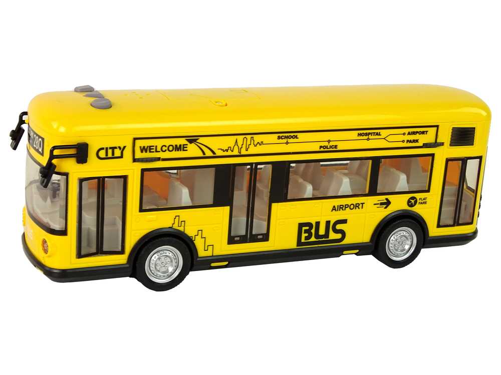 Žaislinis miesto autobusas, 1:18, geltonas