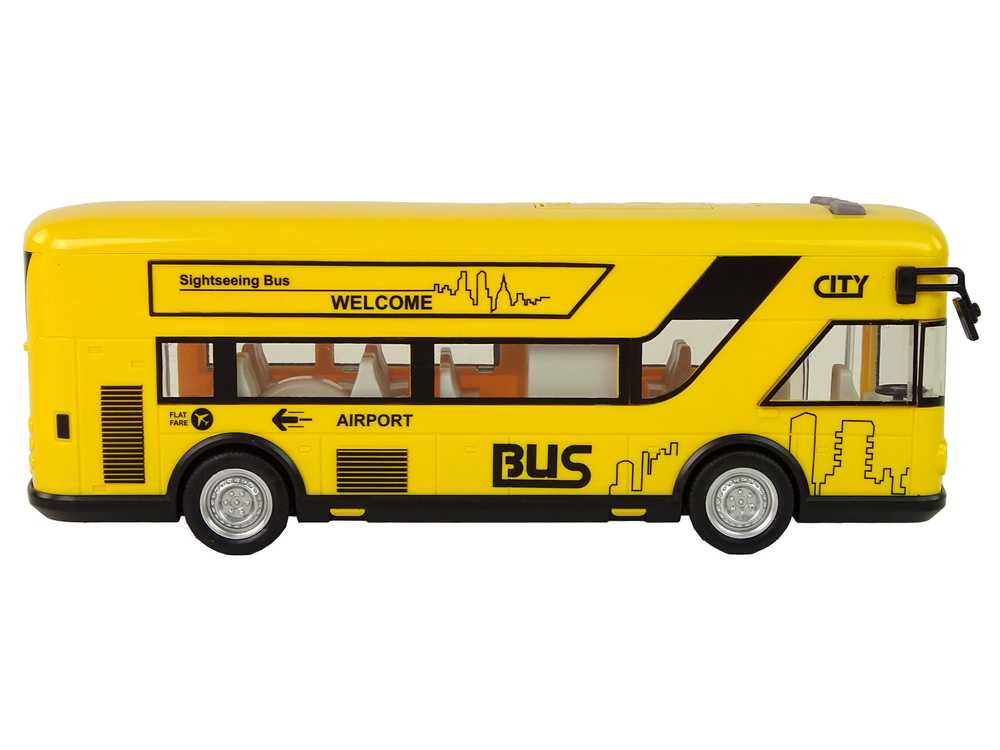 Žaislinis miesto autobusas, 1:18, geltonas