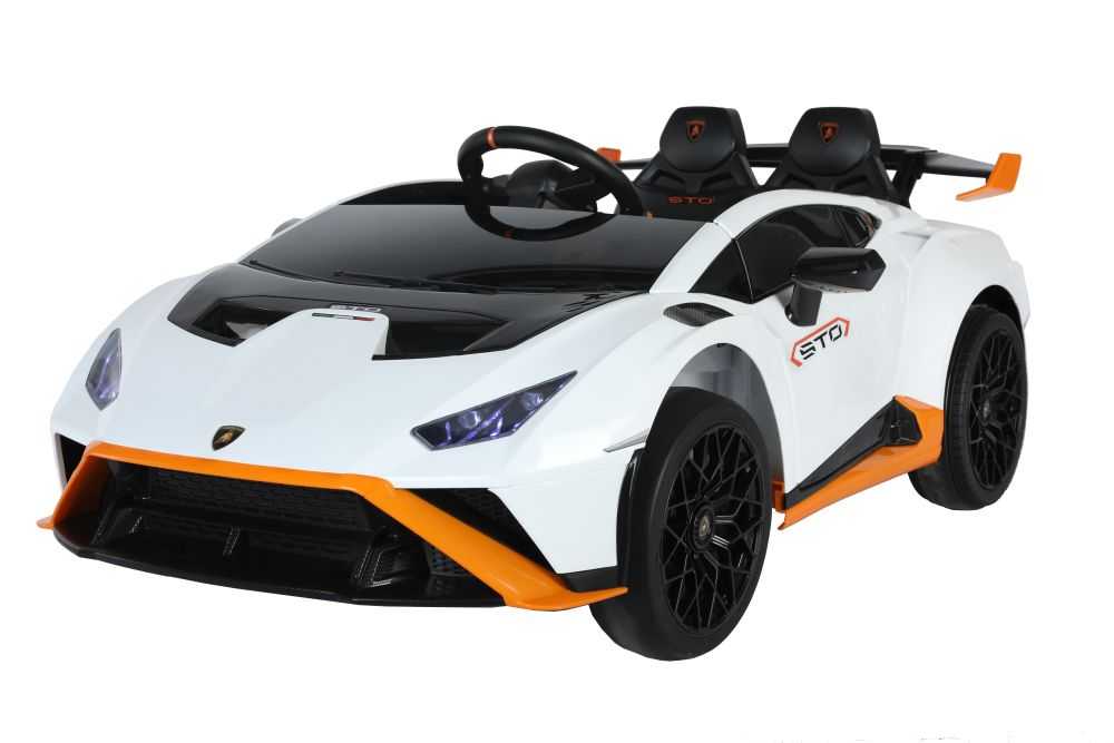 Lamborghini STO DRIFT vienvietis elektromobilis, baltas