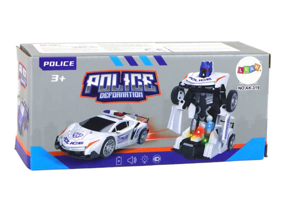 Policijos automobilis - robotas, mėlynas