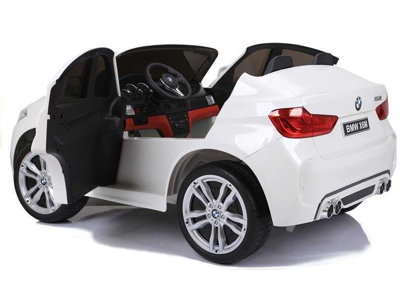 Vienvietis elektromobilis BMW X6M, baltas