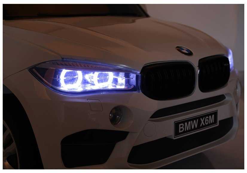 Vienvietis elektromobilis BMW X6M, baltas