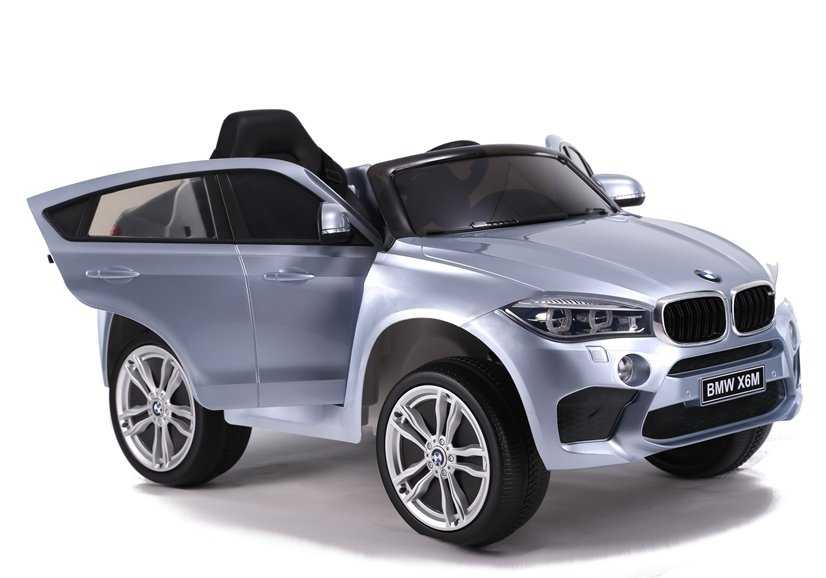 Vaikiškas vienvietis elektromobilis -  BMW X6, sidabrinis