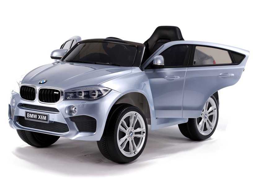 Vaikiškas vienvietis elektromobilis -  BMW X6, sidabrinis