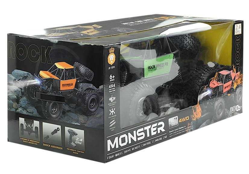 Nuotoliniu būdu valdomas automobilis Monster Truck, 1:8, žalias