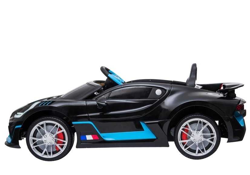 Vaikiškas vienvietis Bugatti Divo, lakuotas juodas