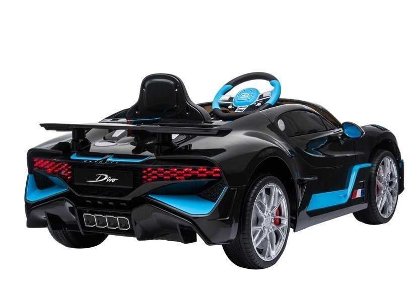 Vaikiškas vienvietis Bugatti Divo, lakuotas juodas