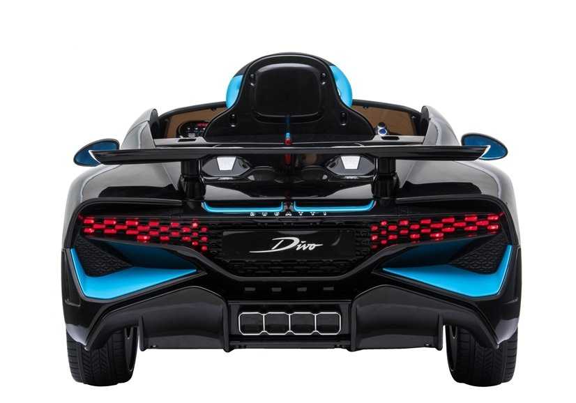 Vaikiškas vienvietis Bugatti Divo, lakuotas juodas