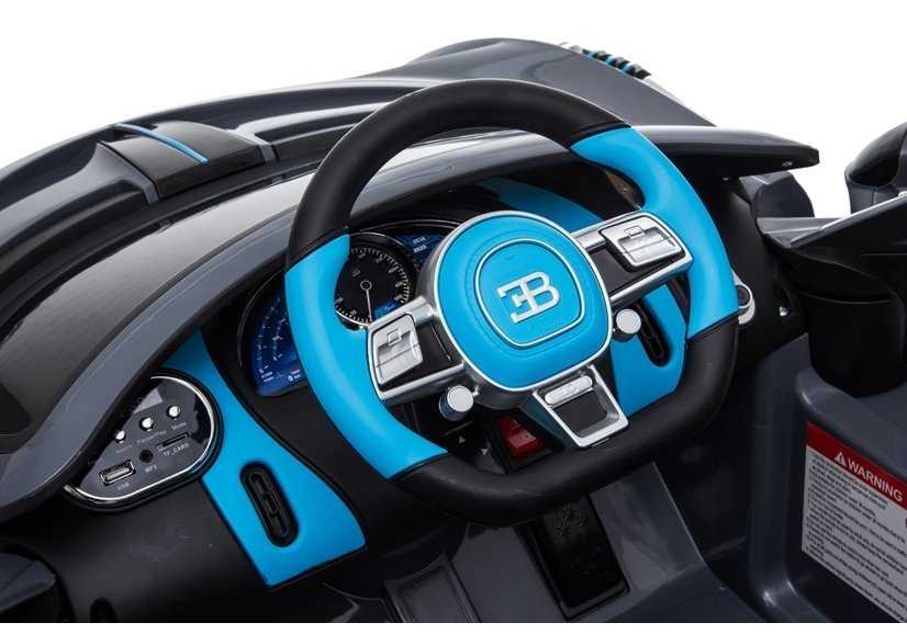 Vaikiškas vienvietis Bugatti Divo, lakuotas juodas