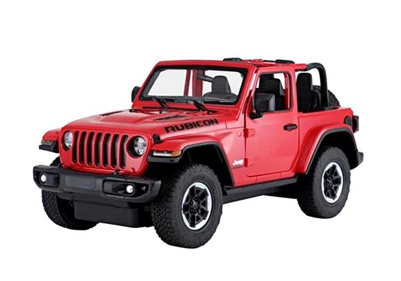 Nuotoliniu būdu valdomas automobilis Jeep Wrangler Rubicon, 1:14, raudonas