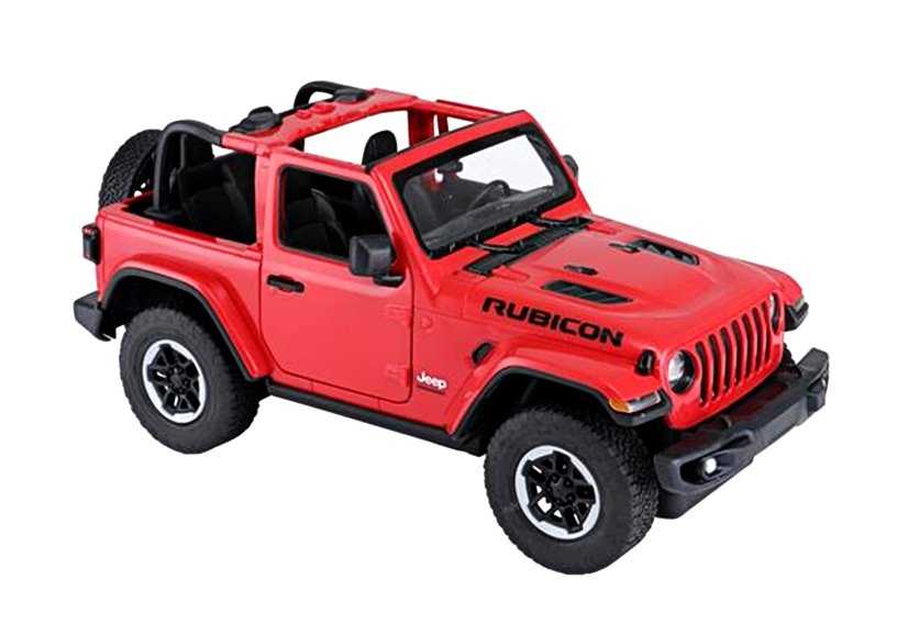 Nuotoliniu būdu valdomas automobilis Jeep Wrangler Rubicon, 1:14, raudonas