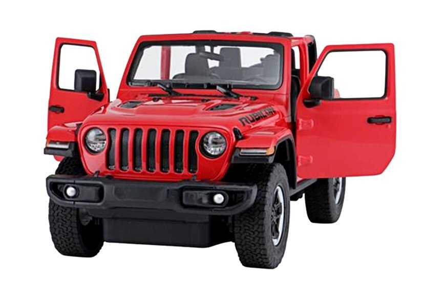 Nuotoliniu būdu valdomas automobilis Jeep Wrangler Rubicon, 1:14, raudonas