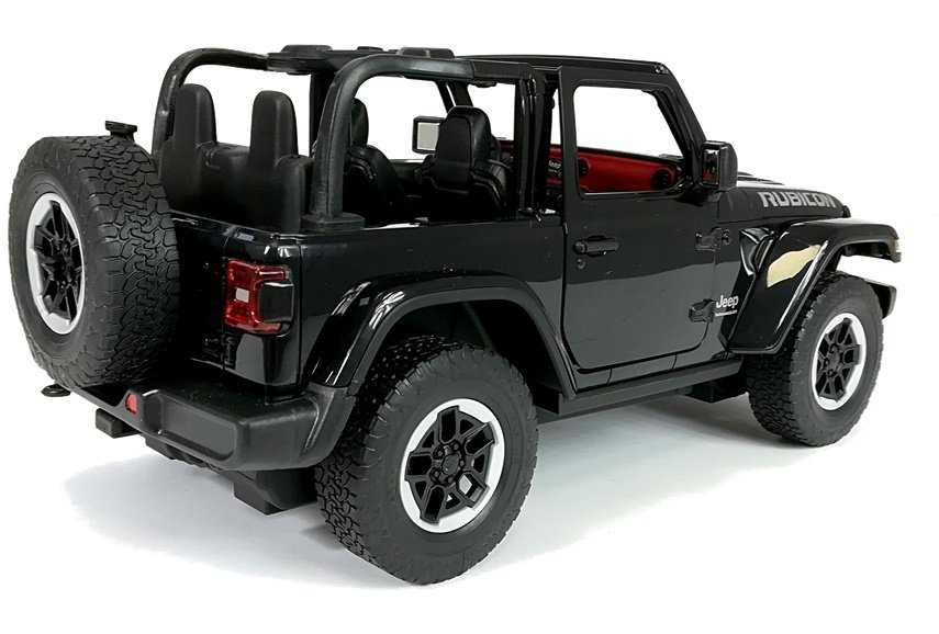 Nuotoliniu būdu valdomas automobilis Jeep Wrangler Rubicon, 1:14, juodas