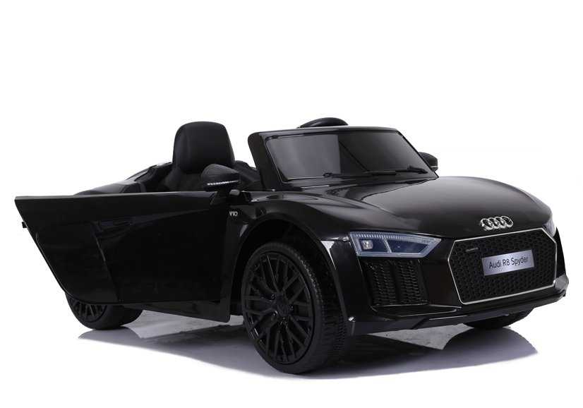 Vaikiškas vienvietis elektromobilis Audi R8 Spyder, juodas