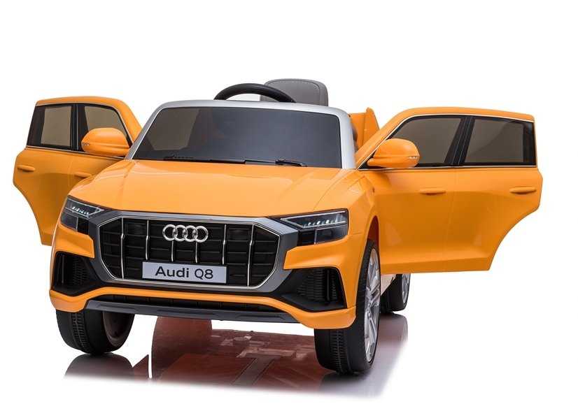 Vaikiškas vienvietis elektromobilis Audi Q8, oranžinis