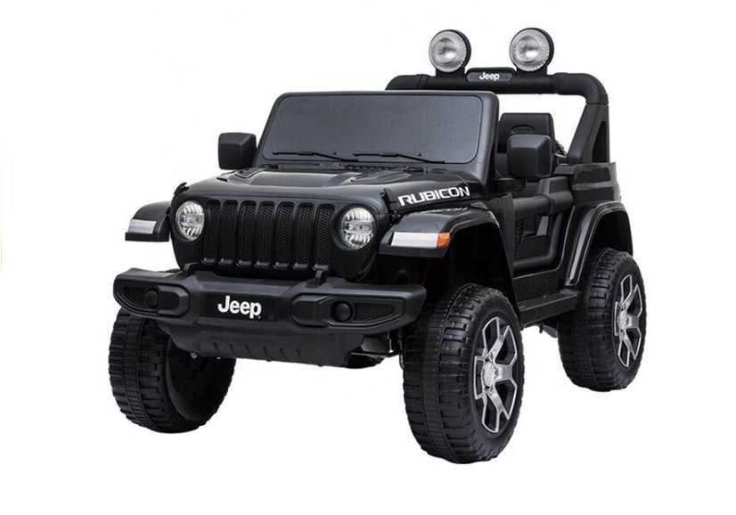 Vaikiškas vienvietis elektromobilis Jeep Wrangler Rubicon, juodas