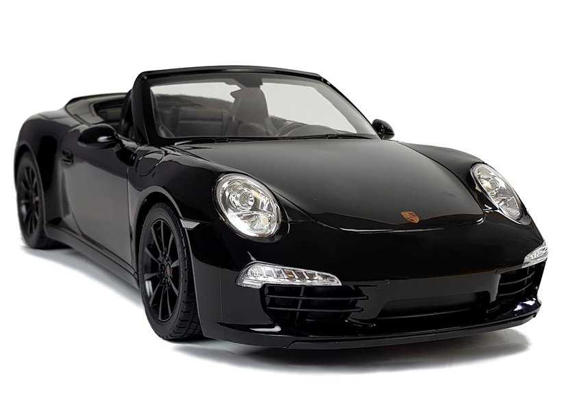 Nuotoliniu būdu valdomas automobilis Porsche 911 Carrera, 1:12, juodas