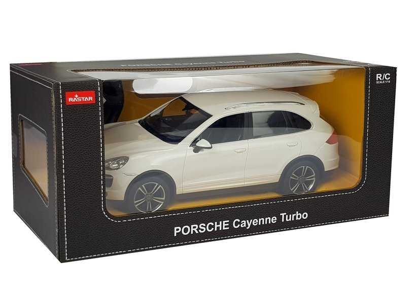 Nuotoliniu būdu valdomas automobilis -  Porsche Cayenne Rastar, baltas