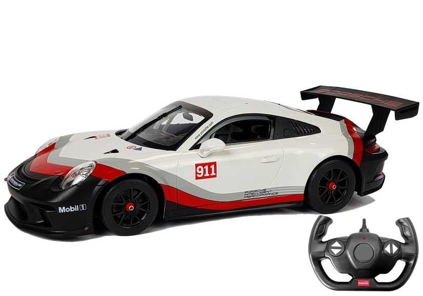 Nuotoliniu būdu valdomas automobilis Porsche 911 GT3 CUP, 1:14, baltas