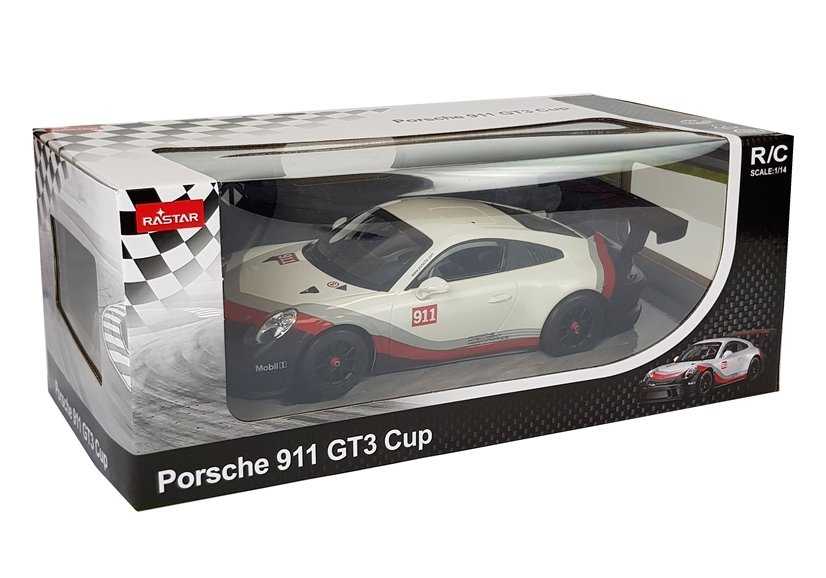 Nuotoliniu būdu valdomas automobilis Porsche 911 GT3 CUP, 1:14, baltas