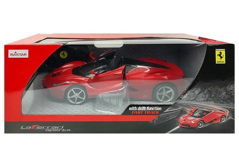 R/C Ferrari Aperta Rastar 1:14 nuotolinio valdymo pulteliu valdomas automobilis, raudonos spalvos.