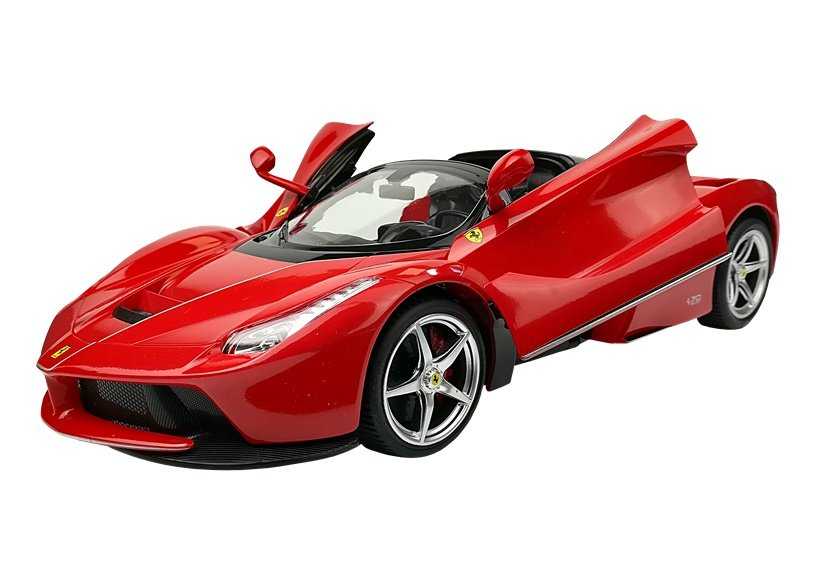 R/C Ferrari Aperta Rastar 1:14 nuotolinio valdymo pulteliu valdomas automobilis, raudonos spalvos.