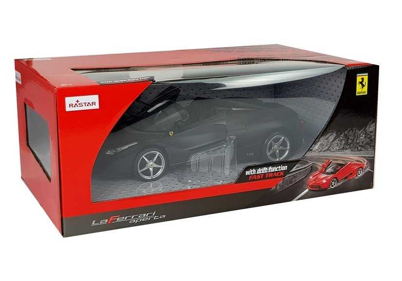 R/C Ferrari Aperta Rastar 1:14 nuotolinio valdymo pulteliu valdomas automobilis, juodos spalvos.