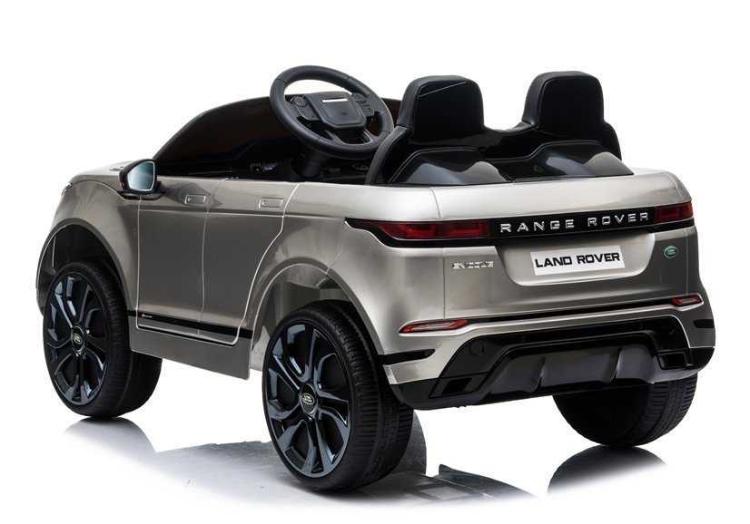 Vaikiškas vienvietis elektromobilis Range Rover Evoque, sidabrinis lakuotas