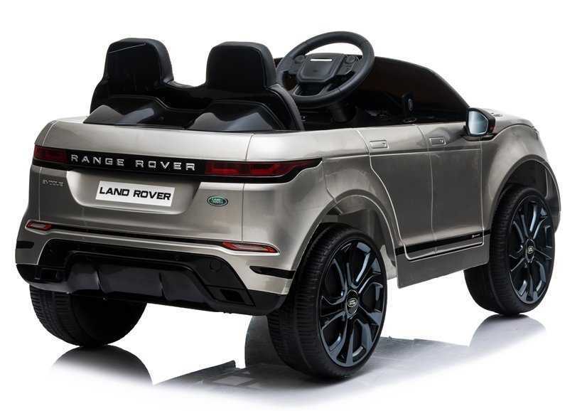 Vaikiškas vienvietis elektromobilis Range Rover Evoque, sidabrinis lakuotas