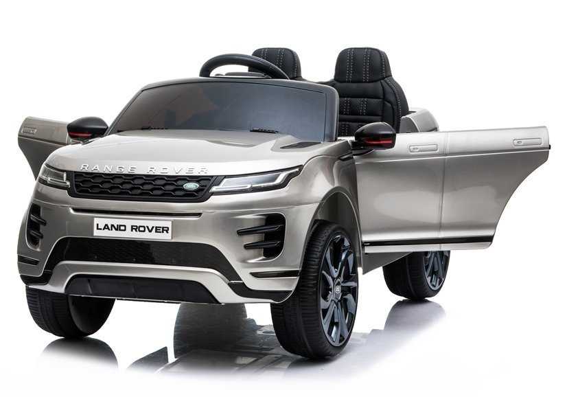 Vaikiškas vienvietis elektromobilis Range Rover Evoque, sidabrinis lakuotas