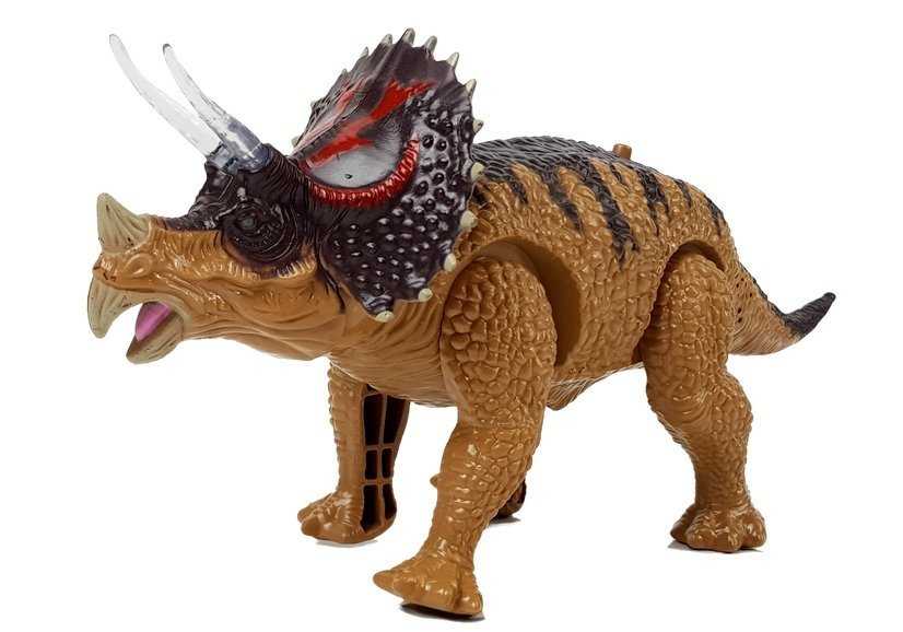 Žaislinis dinozauras Triceratopas, rudas