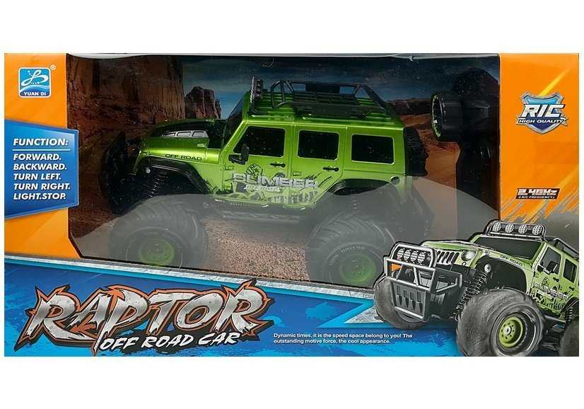 Nuotoliniu būdu valdomas automobilis Raptor Off Road, žalias